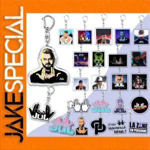 French Rapper Jul Keychain with Acrylic Pendant
