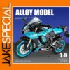 Large Alloy Motorcycle Model in Blue or Green