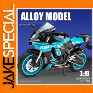 Large Alloy Motorcycle Model in Blue or Green