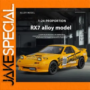 RX7 Alloy Car Model in Bright Yellow 1:24 Scale