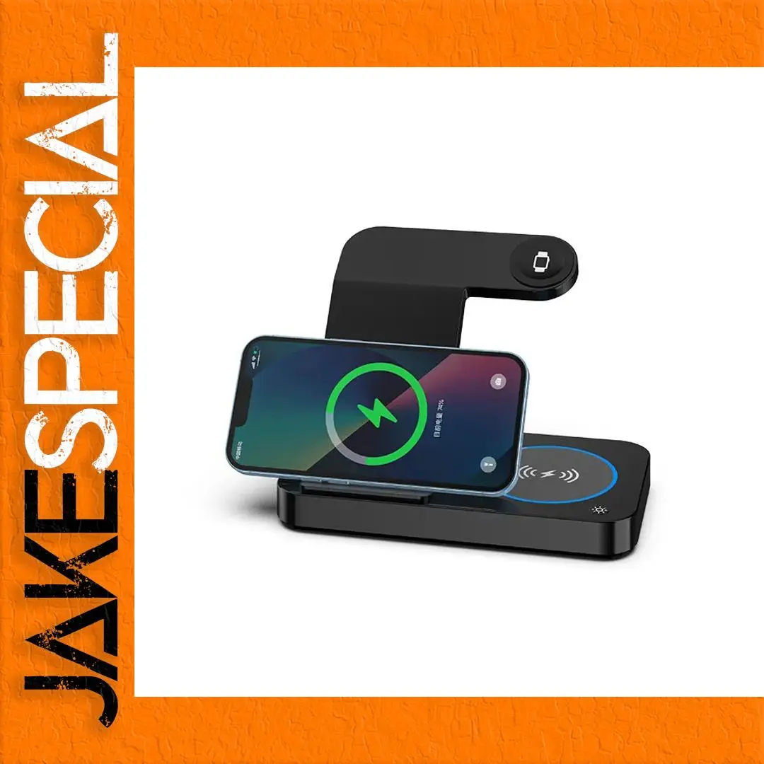 Portable 3-in-1 Desktop Wireless Charger Station 1 Portable 3-in-1 Desktop Wireless Charger Station