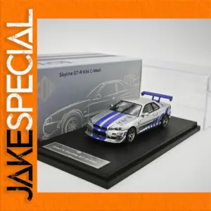 Skyline GT-R R34 C-West 1:64 Diecast Model