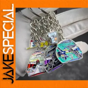 F1 Racing Helmet Keychain Set - 4 Unique Designs