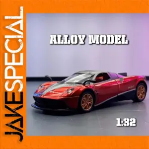 Glossy Red Sports Car Model with White Stripe