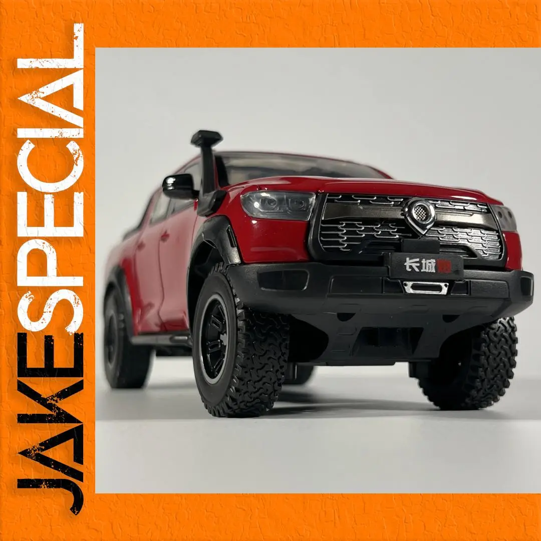 Vibrant Red Great Wall POER Pickup 1:24 Diecast Model 1 Vibrant Red Great Wall POER Pickup 1:24 Diecast Model