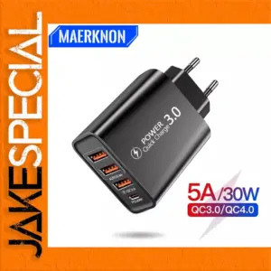 USB 30W Fast Charger with 4 Ports