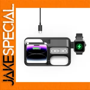 4-in-1 Desktop Clock Wireless Charger Station