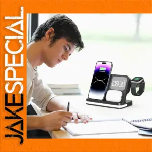 4-in-1 Wireless Charging Station with Alarm Clock