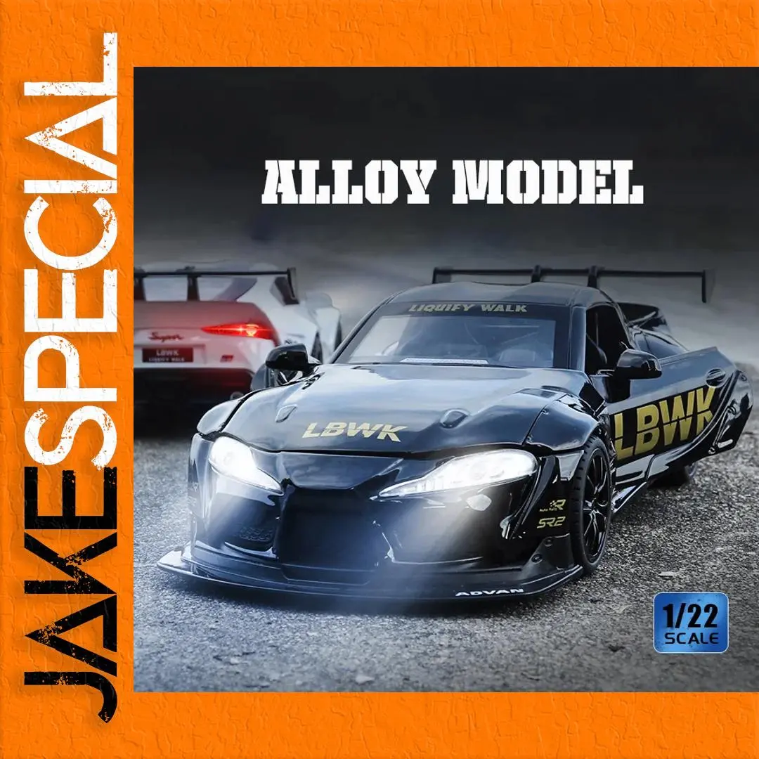 Sleek Black Alloy Model Car with Gold Accents 1 Sleek Black Alloy Model Car with Gold Accents