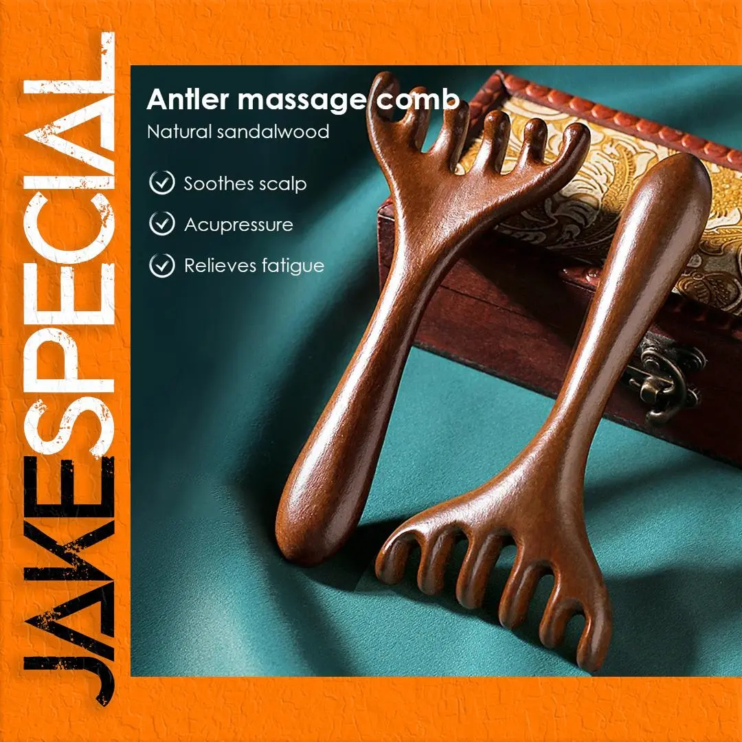 Six-Claw Meridian Massage Comb in Sandalwood 1 Six-Claw Meridian Massage Comb in Sandalwood