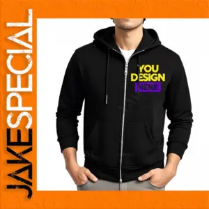 Customizable Men's Pullover Hoodie in Black