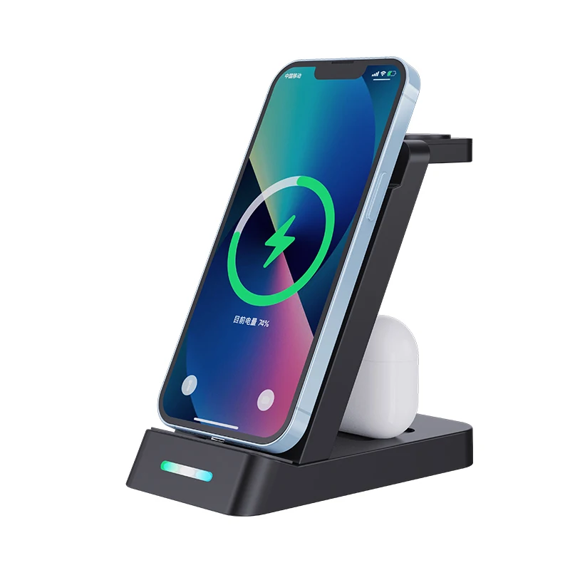Three-in-One Wireless Charger for Smartphones and Earbuds 2 Three-in-One Wireless Charger for Smartphones and Earbuds - Image 2