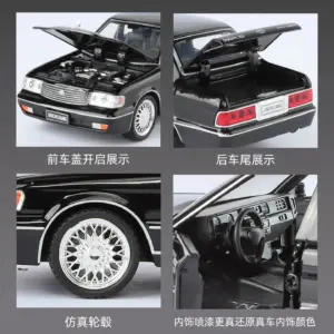 1:32 Crown Alloy Diecast Model Car Black Sedan 16 S004897d8821b4e0dbc14b632eaf8a769r