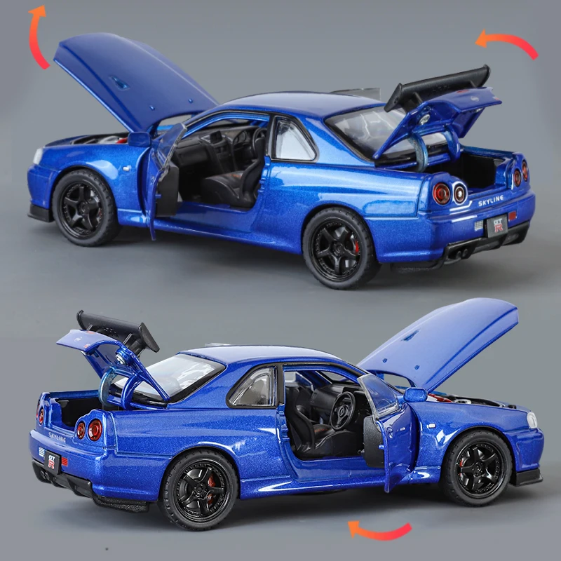 GTR R34 Skyline 1:32 Diecast Model Car 5 GTR R34 Skyline 1:32 Diecast Model Car - Image 5