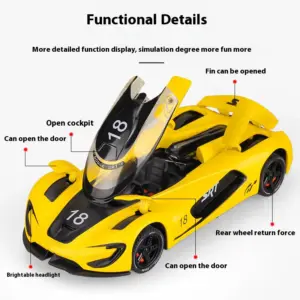 1:32 Scale White Sports Car Model with Graphics 10 S0724938062f7414ab24ca0b28884f789r