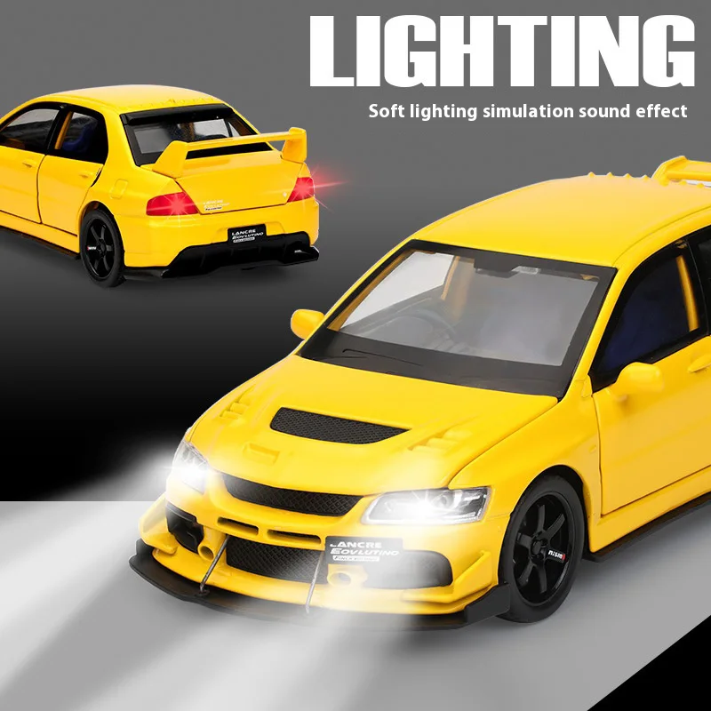 Sporty Yellow Alloy Model Car Collectible 4 Sporty Yellow Alloy Model Car Collectible - Image 4