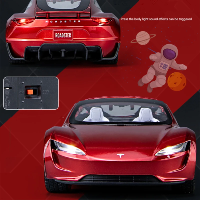 1:24 Scale Red Roadster Convertible Model Car 6 1:24 Scale Red Roadster Convertible Model Car - Image 6