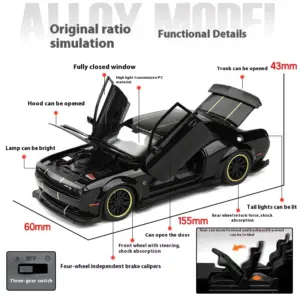 Hellcat Decorative Model Car in Glossy Black 15 S12ceb94c8bd5435984a37d8b9e169574g