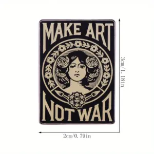 Make Art Not War Vintage Enamel Pin Brooch 6 S16950f4fdba241748a113677211203a0F
