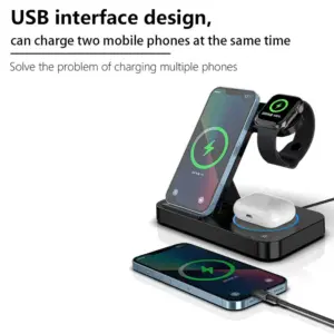 Portable 3-in-1 Desktop Wireless Charger Station 11 S19e096bec3c44bb3bb77b5407b9ef857J