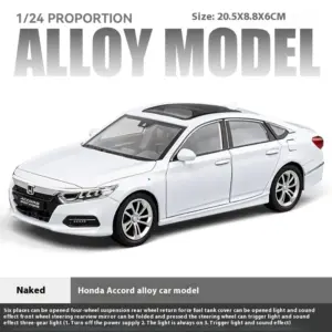White 1:24 Scale Honda Accord Diecast Model 25 S1b27efe5774b435bb42e5834d0426e05L