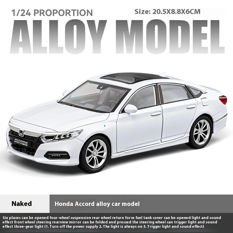 White 1:24 Scale Honda Accord Diecast Model 11 White 1:24 Scale Honda Accord Diecast Model - Image 11
