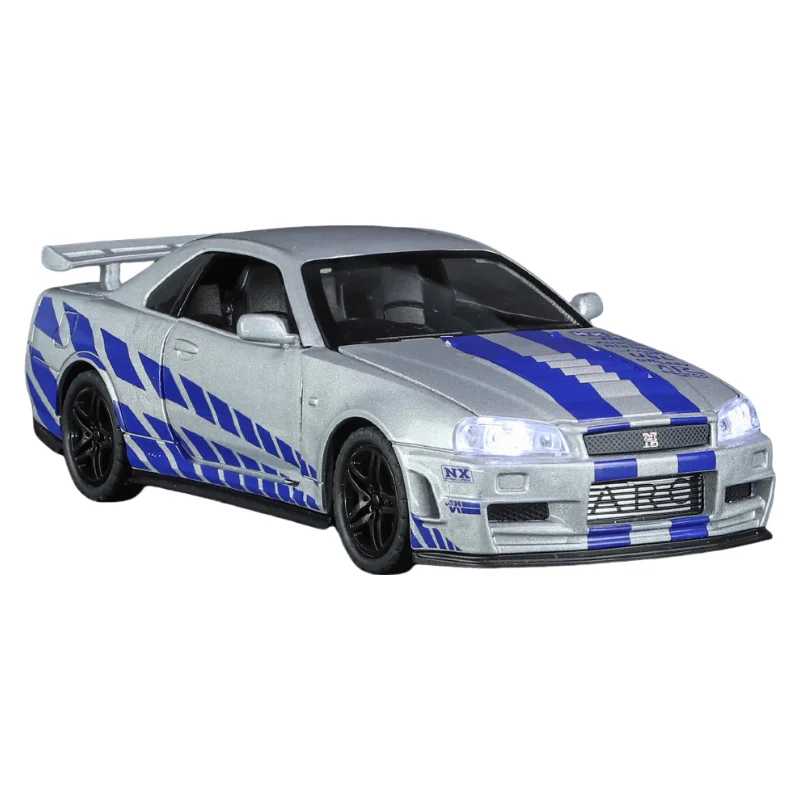 GTR R34 Skyline 1:32 Diecast Model with Lights 6 GTR R34 Skyline 1:32 Diecast Model with Lights - Image 6