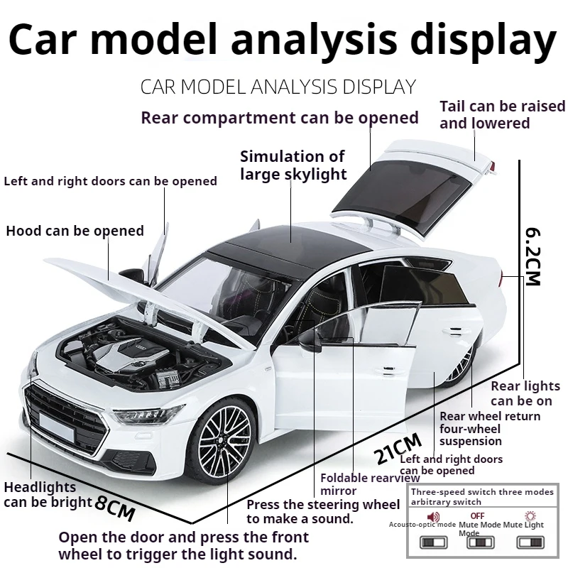 1/24 Scale Metallic Blue Alloy Model Car 3 1/24 Scale Metallic Blue Alloy Model Car - Image 3