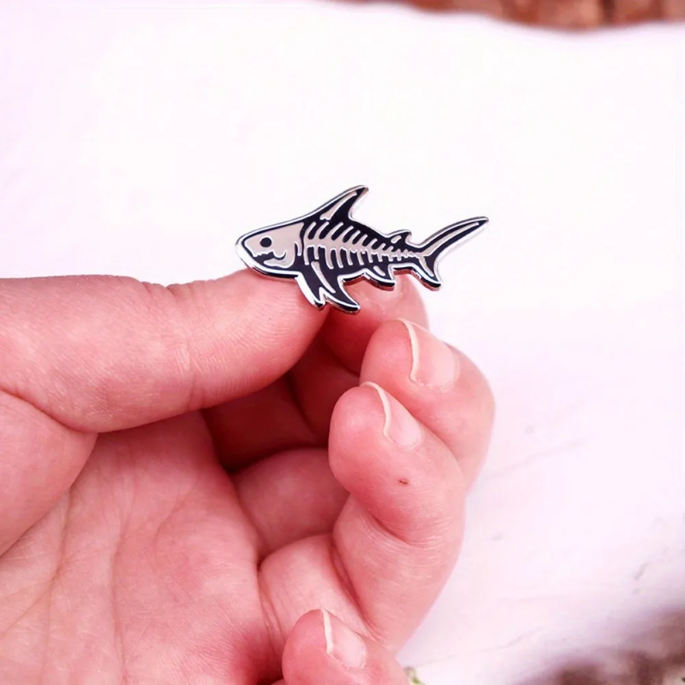 Shark Skeleton Punk Gothic Brooch Badge 5 Shark Skeleton Punk Gothic Brooch Badge - Image 5