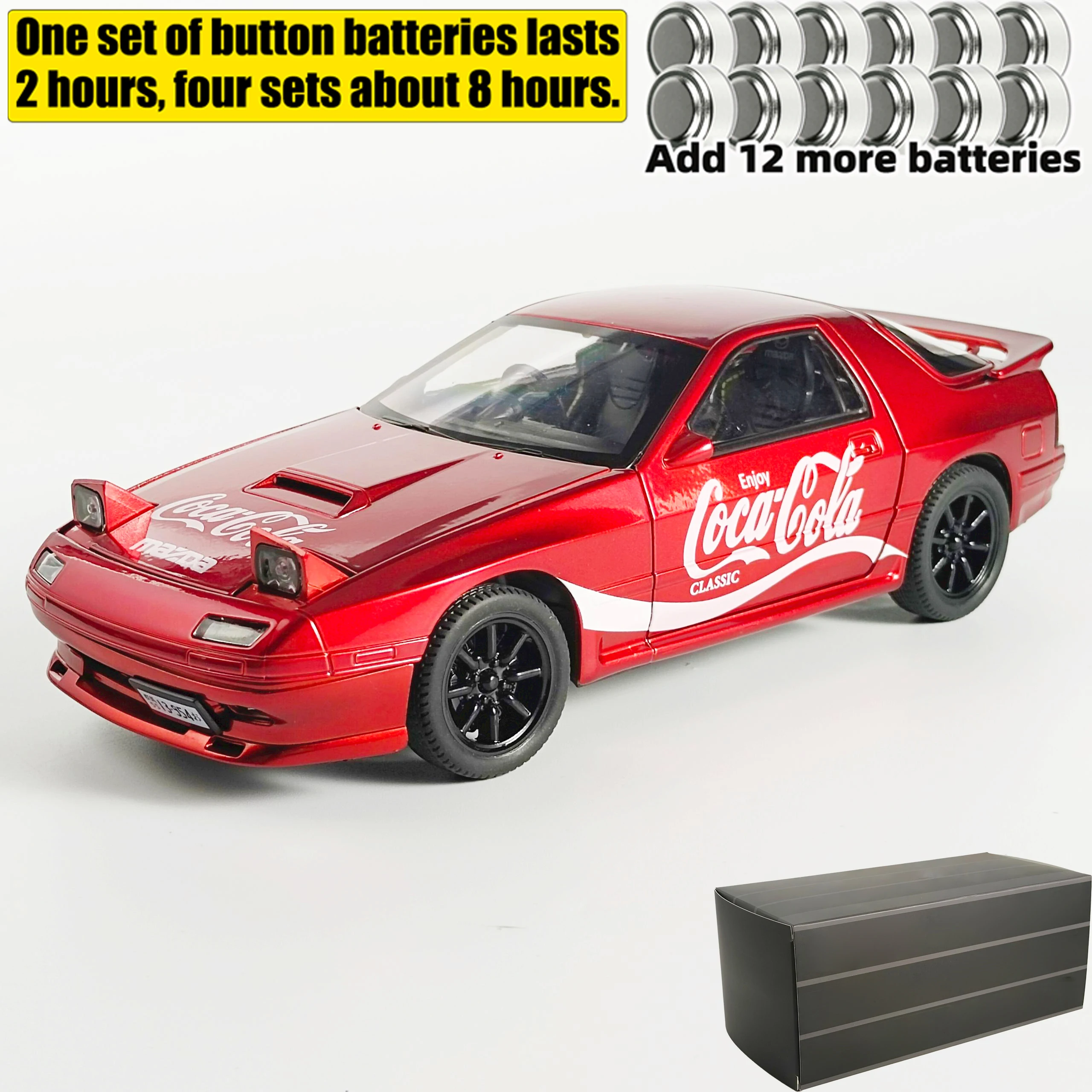 Coca-Cola 1988 Mazda RX-7 Diecast Model 1:24 7 Coca-Cola 1988 Mazda RX-7 Diecast Model 1:24 - Image 7