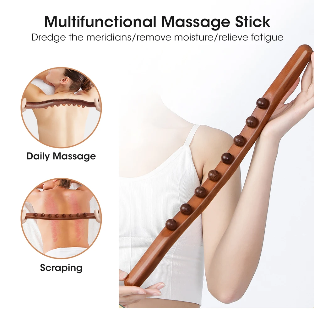 Handheld Wood Massage Roller Stick 60 cm 3 Handheld Wood Massage Roller Stick 60 cm - Image 3
