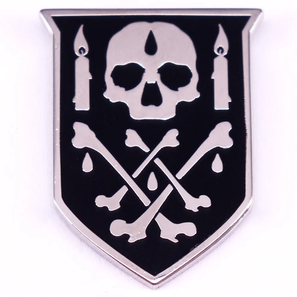 Gothic Skull Candle Shield Enamel Pin 3 cm 5 Gothic Skull Candle Shield Enamel Pin 3 cm - Image 5
