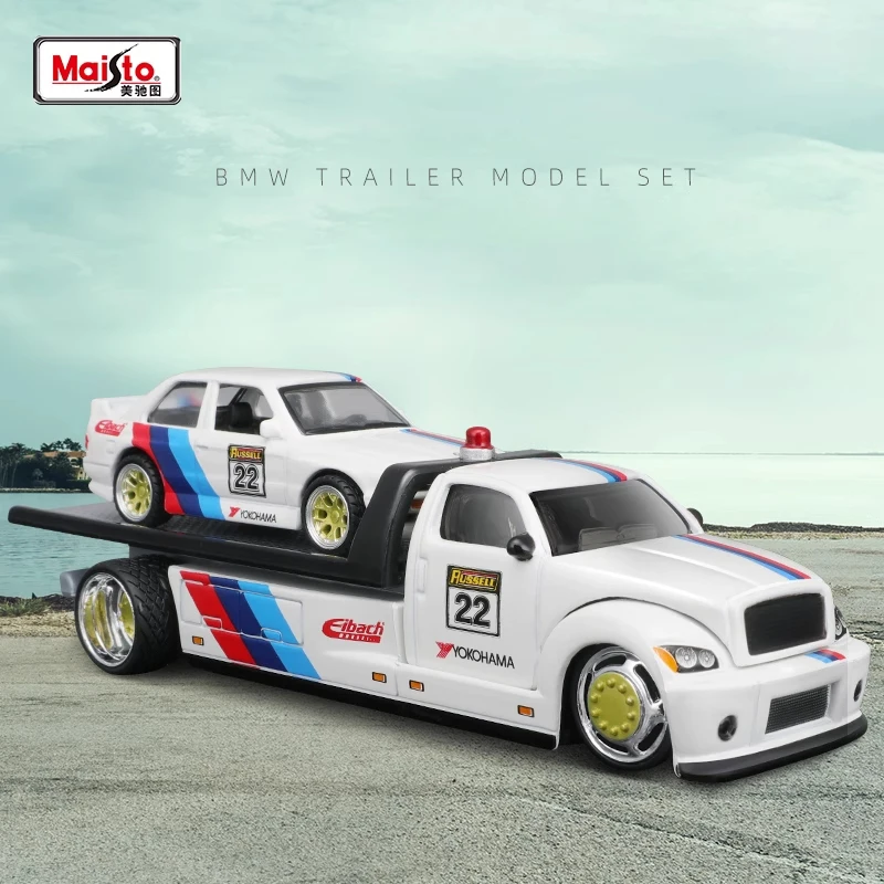 Maisto 1:64 Die-Cast Flatbed Truck and BMW M3 E30 4 Maisto 1:64 Die-Cast Flatbed Truck and BMW M3 E30 - Image 4