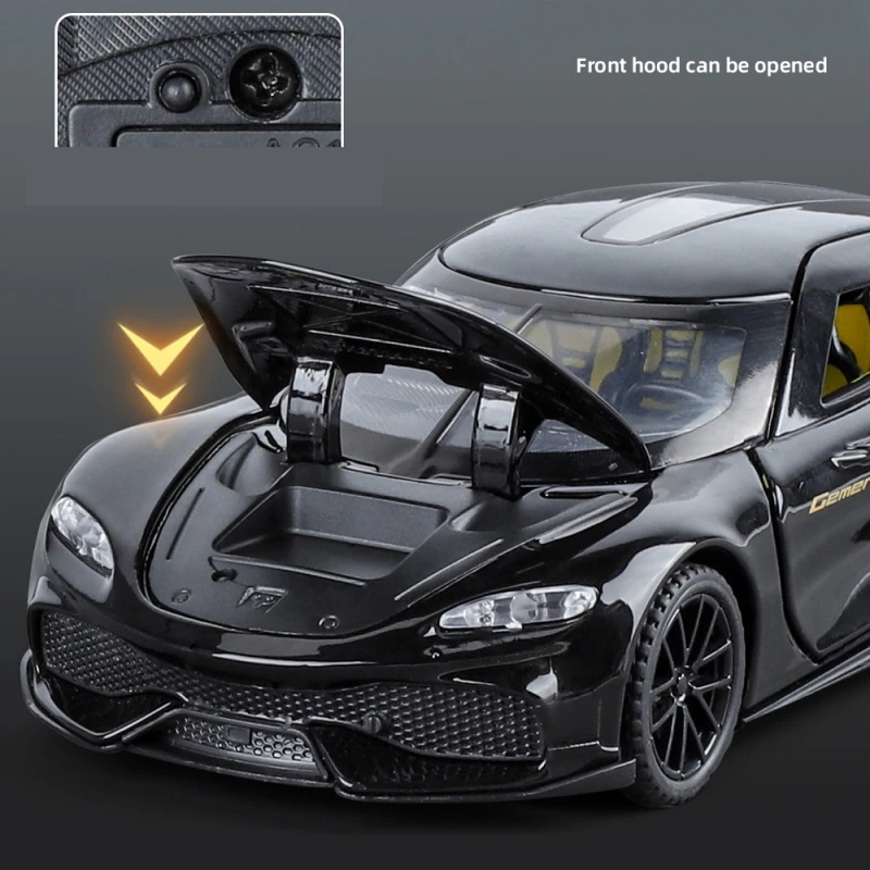 1:32 Scale Metallic Silver Die-Cast Supercar Model 2 1:32 Scale Metallic Silver Die-Cast Supercar Model - Image 2