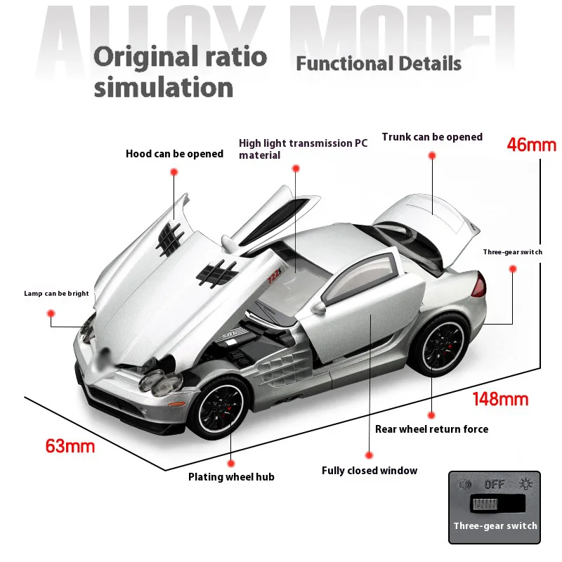 Zinc Alloy Sports Car Model 1:32 Scale 4 Zinc Alloy Sports Car Model 1:32 Scale - Image 4