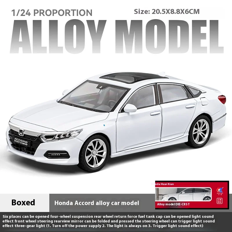White 1:24 Scale Honda Accord Diecast Model 8 White 1:24 Scale Honda Accord Diecast Model - Image 8