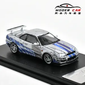 1:64 Nissan Skyline R34 V-SPEC Diecast Model 16 S4a88dd3c84fa49049636b326d55e535c3