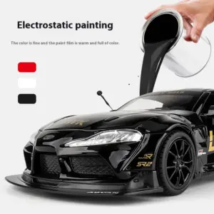 Sleek Black Alloy Model Car with Gold Accents 14 S4e9ca432a60f4265b94068709c2b4f82E