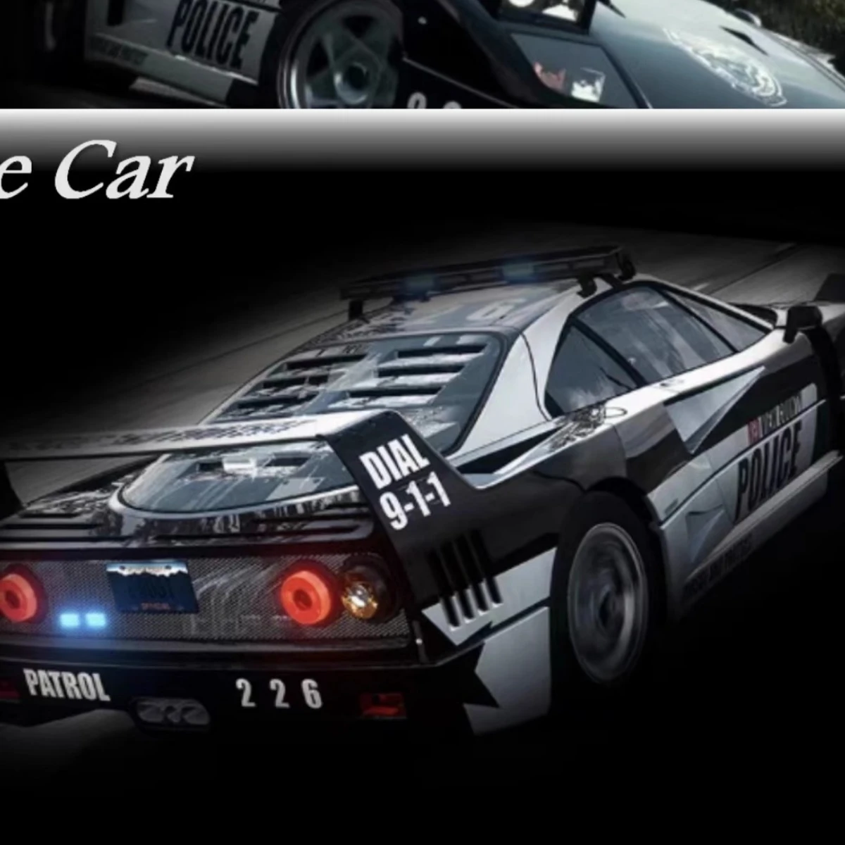 Ferrari F40 Police Model Car 1:64 Scale Limited Edition 2 Ferrari F40 Police Model Car 1:64 Scale Limited Edition - Image 2