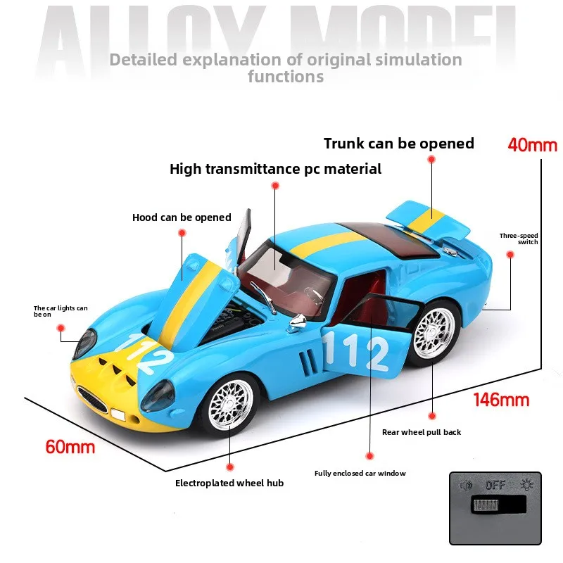 1/32 Scale GT250 Classic Car Diecast Model 3 1/32 Scale GT250 Classic Car Diecast Model - Image 3