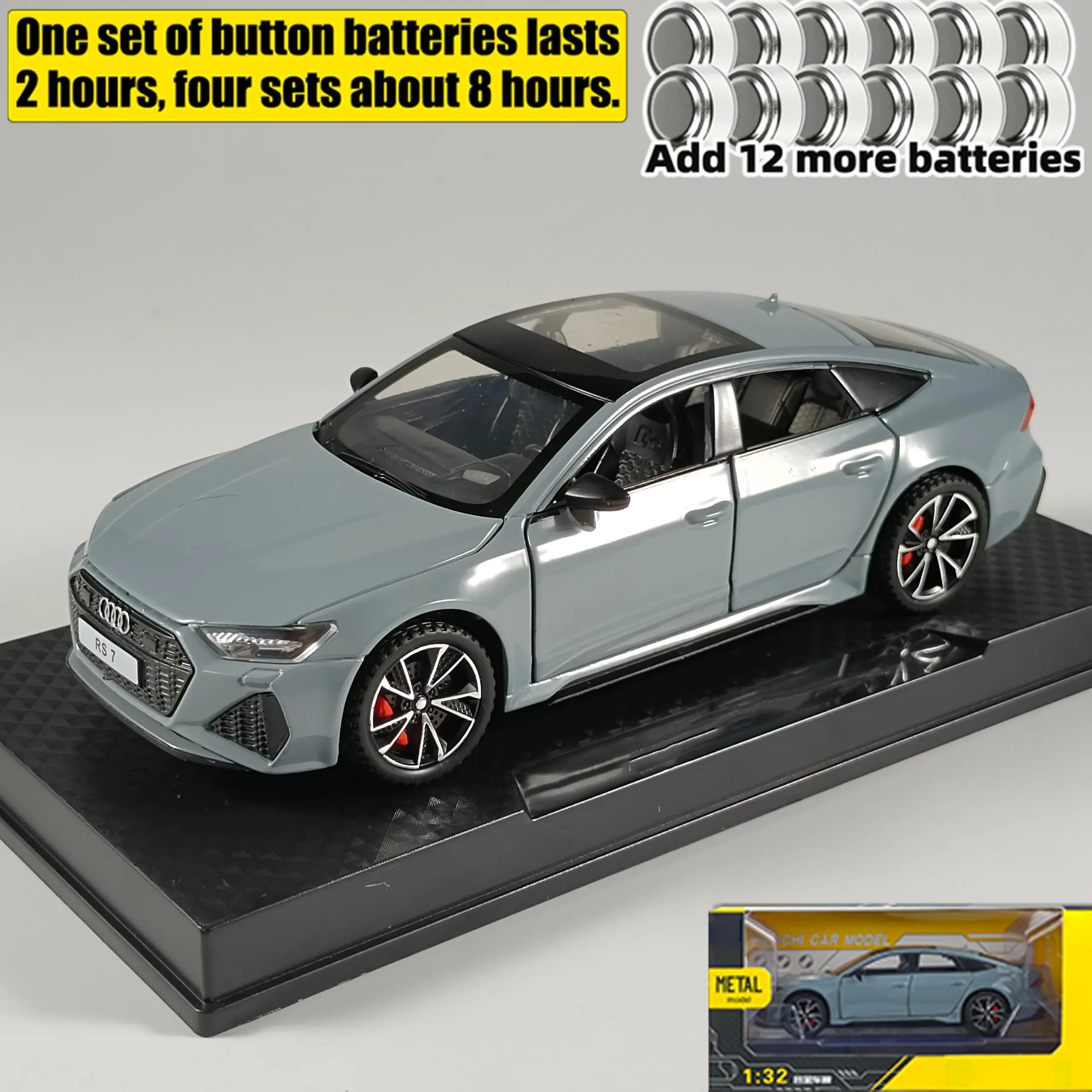1:32 Audi RS7 Diecast Model Car in Grey 8 1:32 Audi RS7 Diecast Model Car in Grey - Image 8