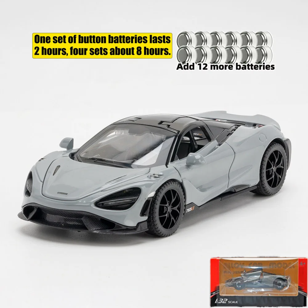 1:32 Scale Diecast Supercar Model with Lights 11 1:32 Scale Diecast Supercar Model with Lights - Image 11