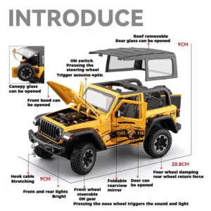 1:24 Scale Jeep Wrangler Rubicon Diecast Model 20 S5bc972ffd0034ae18d2691bea593f7e3i