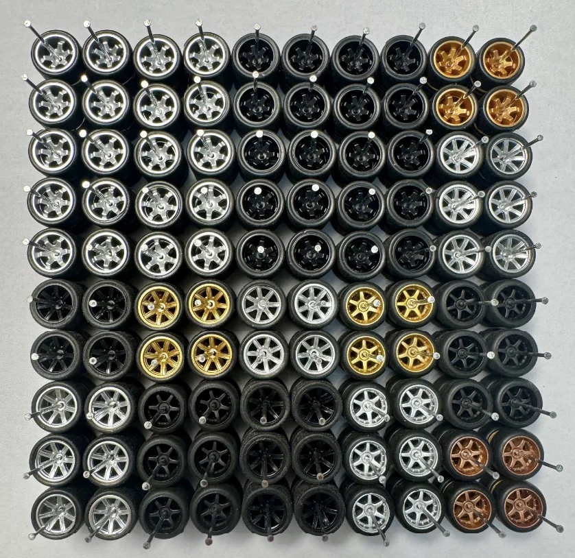 50 Miniature 11mm Wheels for 1/64 Scale Cars 2 50 Miniature 11mm Wheels for 1/64 Scale Cars - Image 2