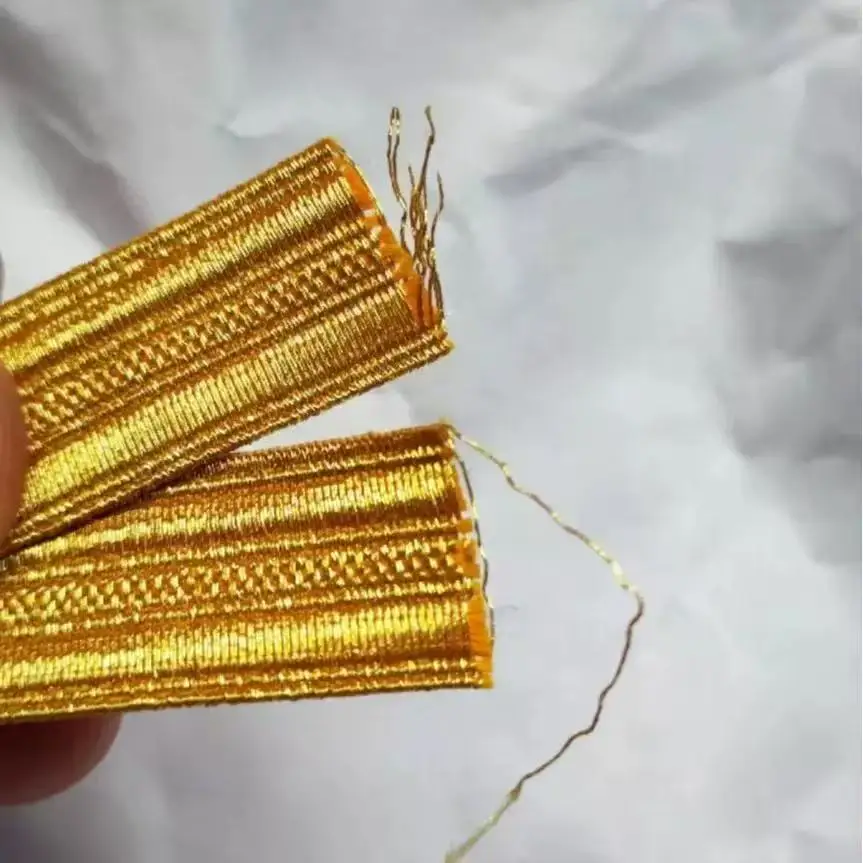 Golden Mylar Braid Ribbon in Multiple Widths 3 Golden Mylar Braid Ribbon in Multiple Widths - Image 3