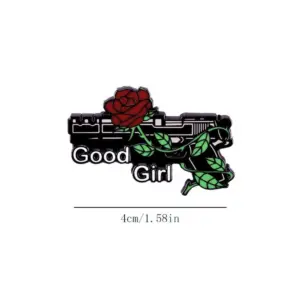 Gun and Rose Brooch with Good Girl Inscription 7 S658358c8249a4c93a6932a06a728ecb2h