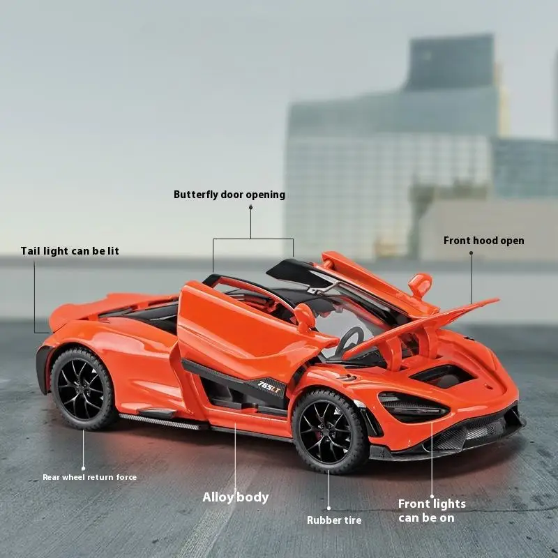 1:32 Scale Diecast Supercar Model with Lights 3 1:32 Scale Diecast Supercar Model with Lights - Image 3