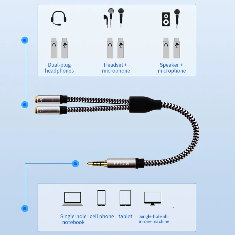 3.5mm Female to Dual Male Audio Splitter Cable 2 3.5mm Female to Dual Male Audio Splitter Cable - Image 2
