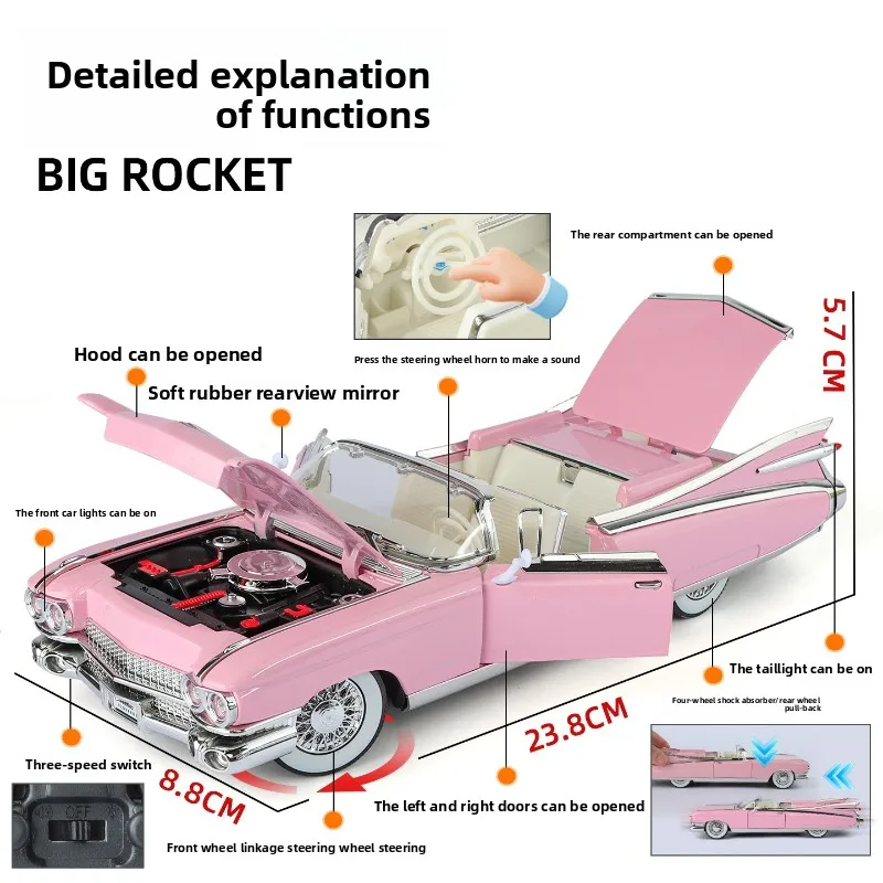 1:24 Scale Pink 1959 Cadillac Eldorado Model 2 1:24 Scale Pink 1959 Cadillac Eldorado Model - Image 2