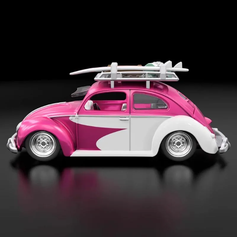 Kawa-Bug-A 1:64 Diecast Model Car Pink White 2 Kawa-Bug-A 1:64 Diecast Model Car Pink White - Image 2